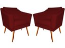 Ver imagem 1 de Kit 2 Poltronas Decorativa Agatha Suede Marsala Pés Madeira Mz Decor