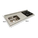 Ver imagem 4 de Pia Cozinha Granito Portinari 150cm Espaço p/ Cooktop e Cuba: Portinari