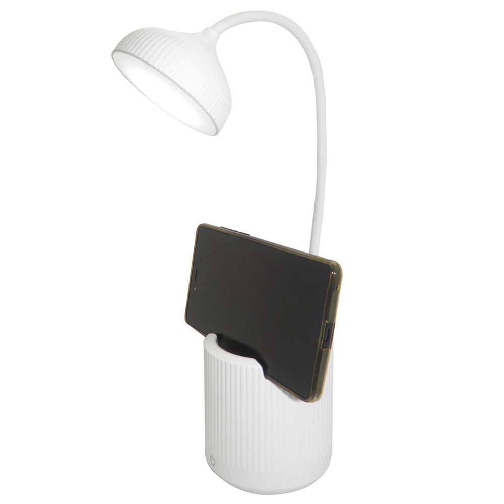 Luminária de Mesa Abajur Touch Screen LED Flexivel Recarregavel Suporte Celular Articulada Lâmpada - 10
