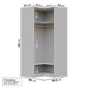 Ver imagem 3 de Guarda Roupa de Canto Reto Modular 95cm Porta Reflecta e Cabideiros Jade CabeCasa MadeiraOriginals