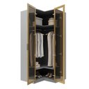 Ver mais imagens de Guarda Roupa de Canto Reto Planejado 95cm Porta Reflecta e Cabideiros Jade CabeCasa MadeiraOriginals Cinza/Urbano