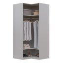 Ver imagem 7 de Guarda Roupa de Canto Reto Planejado 95cm Porta Reflecta e Cabideiros Jade CabeCasa MadeiraOriginals Cinza/Urbano