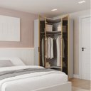 Ver imagem 2 de Guarda Roupa de Canto Reto Planejado 95cm Porta Reflecta e Cabideiros Jade CabeCasa MadeiraOriginals Cinza/Urbano