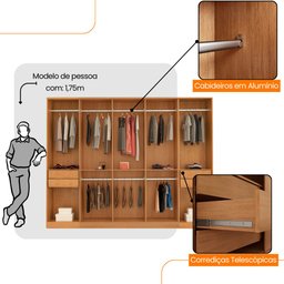 Guarda Roupa Casal Everest Mdf 10 Portas 4 Gavetas e 5 Prateleiras Moderna Mobilia - 3 Guarda Roupa Casal Everest Mdf 10 Portas 4 Gavetas e 5 Prateleiras Moderna Mobilia - 3