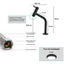 Ver mais imagens de Torneira para Banheiro Bica Baixa para Lavabo Preto Fc-125