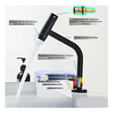 Ver imagem 4 de Torneira para Banheiro Bica Baixa para Lavabo Preto Fc-125