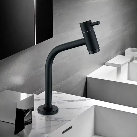 Torneira para Banheiro Bica Baixa para Lavabo Preto Fc-125