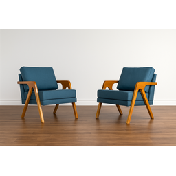 Conjunto 2 Poltronas Mona Veludo Azul - 1