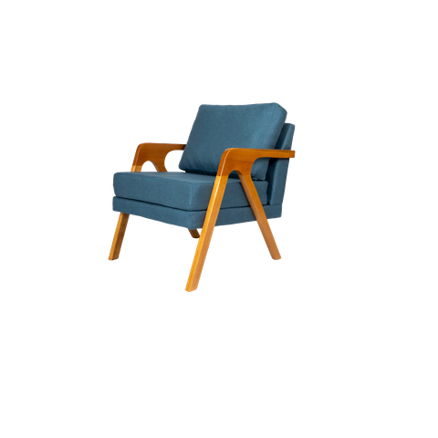 Conjunto 2 Poltronas Mona Veludo Azul