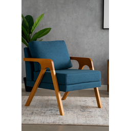 Conjunto 2 Poltronas Mona Veludo Azul - 2
