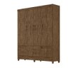 Guarda Roupa Casal MS912 4 portas 2 gavetas Castanho Wood - Moval - 7