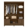 Guarda Roupa Casal MS912 4 portas 2 gavetas Castanho Wood - Moval - 6