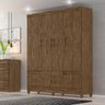 Guarda Roupa Casal MS912 4 portas 2 gavetas Castanho Wood - Moval - 1