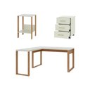 Ver imagem 3 de Kit Mesa Escritório Gaveteiro e Mesa Lateral 100% MDF Pradel