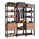 Ver imagem 1 de Closet 4 Gavetas 1 Cabideiro Estilo Industrial Chess F04 Preto/Solanum - Mpozenato