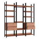 Ver imagem 3 de Closet 4 Gavetas 1 Cabideiro Estilo Industrial Chess F04 Preto/Solanum - Mpozenato
