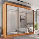 Ver imagem 2 de Guarda Roupa Casal 3 Portas de Correr com 3 Espelhos 6 Gavetas Fênix 100% MDF - Mais Móveis