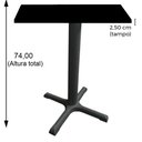 Ver imagem 7 de Mesa Ômega Ferro Branco 74 Cm (alt) Base em X Tampo Mdp Quadrado Cinza 60 Cm (larg) X 2,50 Cm (alt)