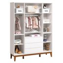 Ver imagem 5 de Cômoda Infantil 6 Gavetas com Guarda Roupa Classic Elfe Branco Acetinado com Pés Madeira - Reller