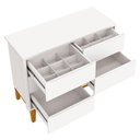 Ver imagem 4 de Cômoda Infantil 6 Gavetas com Guarda Roupa Classic Elfe Branco Acetinado com Pés Madeira - Reller