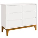 Ver imagem 2 de Cômoda Infantil 6 Gavetas com Guarda Roupa Classic Elfe Branco Acetinado com Pés Madeira - Reller