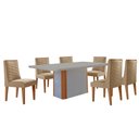 Ver imagem 2 de Mesa de Jantar Isadora 180cm Tampo Mdf Vidro com 6 Cadeiras Safira