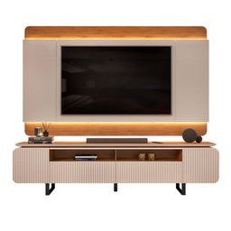 Bancada e Painel Firenze para TV 65 Polegadas em MDF com 3D Form DJ Móveis - 1