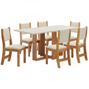 Ver imagem 2 de Mesa de Jantar Retangular Enemy com 6 Cadeiras Sol Mel/blonde/bege - Casa Giulia