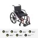 Ver imagem 5 de Cadeira de Rodas Elite Aço Carbono Pneu Inflável 44cm 100kg