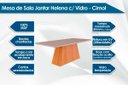 Ver imagem 5 de Mesa Sala de Jantar em Mdf com Tampo de Vidro Retangular 210 Cm Cozinha Marrom Madeira Off White