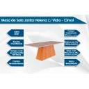 Ver imagem 5 de Mesa Sala de Jantar em Mdf com Tampo de Vidro Retangular 210 Cm Cozinha Marrom Madeira Off White
