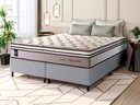 Ver imagem 1 de Conjunto Cama Box Queen c/ Molas Ensacadas Liverpool Cinza 158x198x73