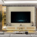 Ver imagem 7 de Estante para TV até 85 Polegadas com LED e Vidro Reflecta 100% MDF 217,6CMX255,2cm Luminare Native Off White