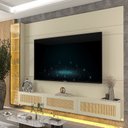 Ver mais imagens de Estante para TV até 85 Polegadas com LED e Vidro Reflecta 100% MDF 217,6CMX255,2cm Luminare Native Off White