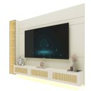 Ver imagem 4 de Estante para TV até 85 Polegadas com LED e Vidro Reflecta 100% MDF 217,6CMX255,2cm Luminare Native Off White