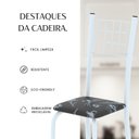 Ver mais imagens de Kit 4 Cadeiras Tubular 95x37x40 cm Dany Branco/Preto Floral