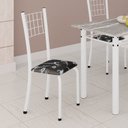 Ver imagem 2 de Kit 4 Cadeiras Tubular 95x37x40 cm Dany Branco/Preto Floral