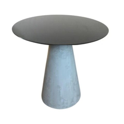 Mesa de Apoio Cone Cimento Queimado - Tampo Laqueado 60 Cm Altura 70 Cm Cor Preto