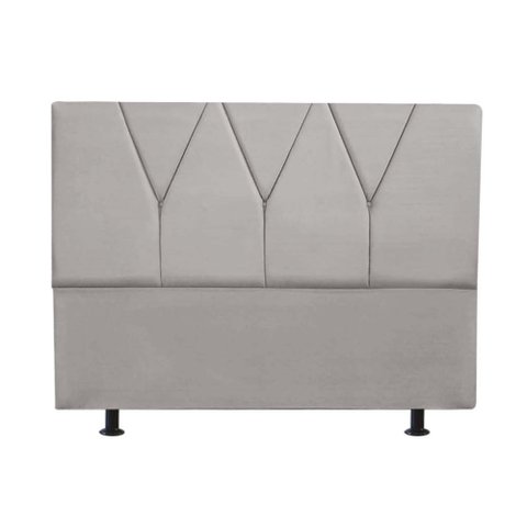 Cabeceira Estofada Casal 140CM Jade Suede Cinza Claro - D A DECOR D&A Decor