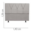 Ver imagem 2 de Cabeceira Estofada Casal 140CM Jade Suede Cinza Claro - D A DECOR D&A Decor