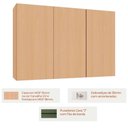 Ver imagem 4 de Armário Aéreo para Cozinha Lótus 120cm 3 Portas MDF Amadeirado Luciane Móveis