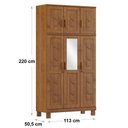 Ver imagem 2 de Guarda Roupa Bipartido 6 Portas com Espelho Linha Cobre 1274c Castanho Finestra
