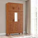 Ver imagem 1 de Guarda Roupa Bipartido 6 Portas com Espelho Linha Cobre 1274c Castanho Finestra