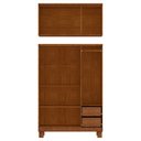 Ver imagem 3 de Guarda Roupa Bipartido 6 Portas com Espelho Linha Cobre 1274c Castanho Finestra