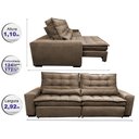 Ver imagem 2 de Sofá Retrátil e Reclinável 2,92m Molas Ensacadas Cama inBox Catar Velusoft Castor