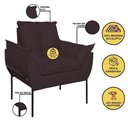 Ver imagem 4 de Poltrona Sofá Luxo Base Metal Preto Recepção Escritório Cinza