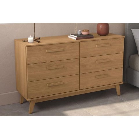Cômoda Solteiro CMD002 6 Gavetas MDF-MDP Caramelo Kappesberg