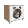 Mesa de Cabeceira Casinha para Pet com Almofada 54cm Aveiro Oak/branco Pet001 Completa Móveis - 3