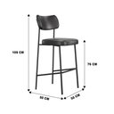 Ver imagem 6 de Conjunto 2 Banquetas Alta Stela Courino Preto Base Metálica Preta - Belliv Decor