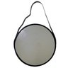 Espelho Redondo com Alça de Couro - Adnet Preto 43cm - 2